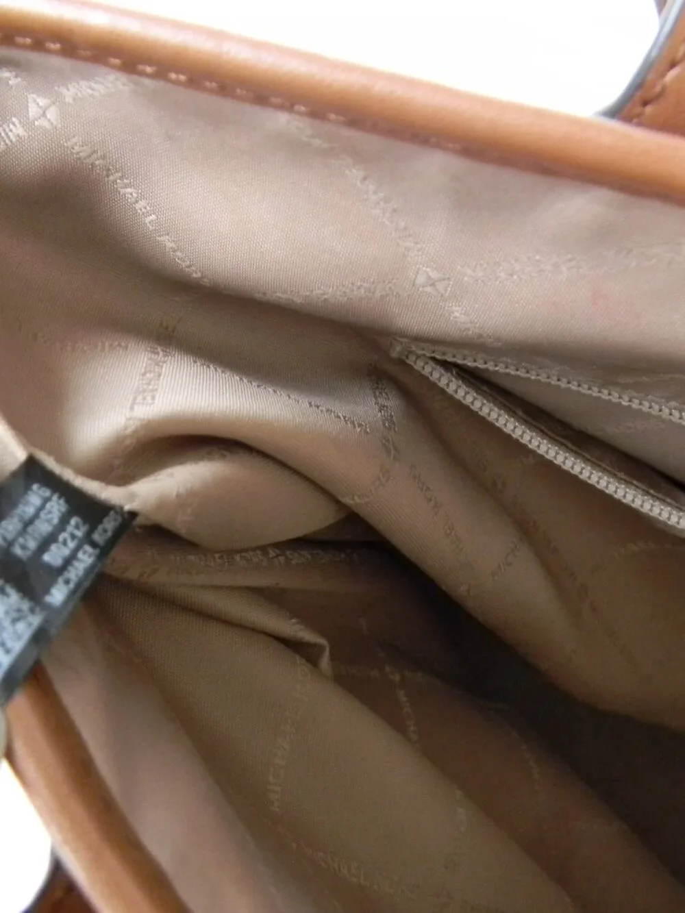Michael Kors Jane LG VANILLA IVORY/TAN SIGNATURE LOGO MK CANVAS/LEATHER TOTE